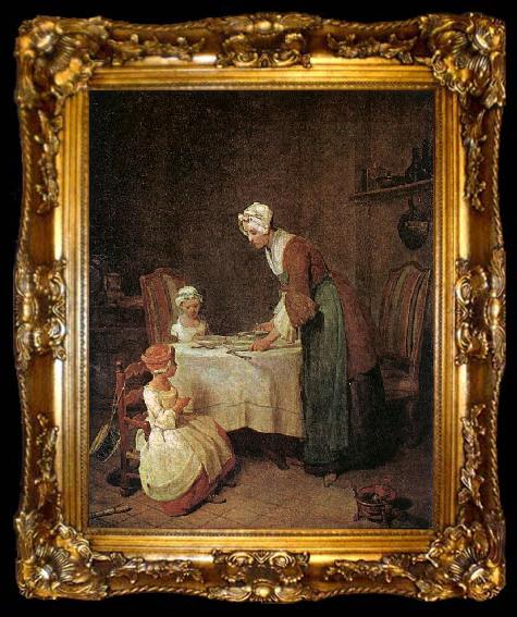 framed  Jean Baptiste Simeon Chardin Grace before a Meal, ta009-2